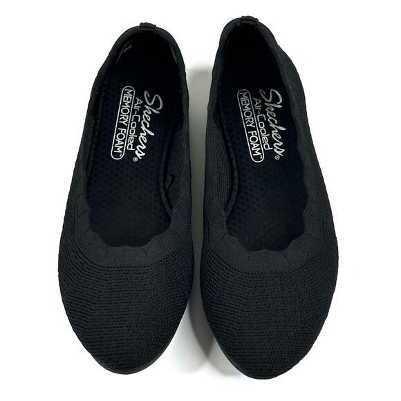 Skechers Cleo 2.0 Love Spell Black Slip On Flats Women's 6.5 Stretch 158343 New - Picture 2 of 8